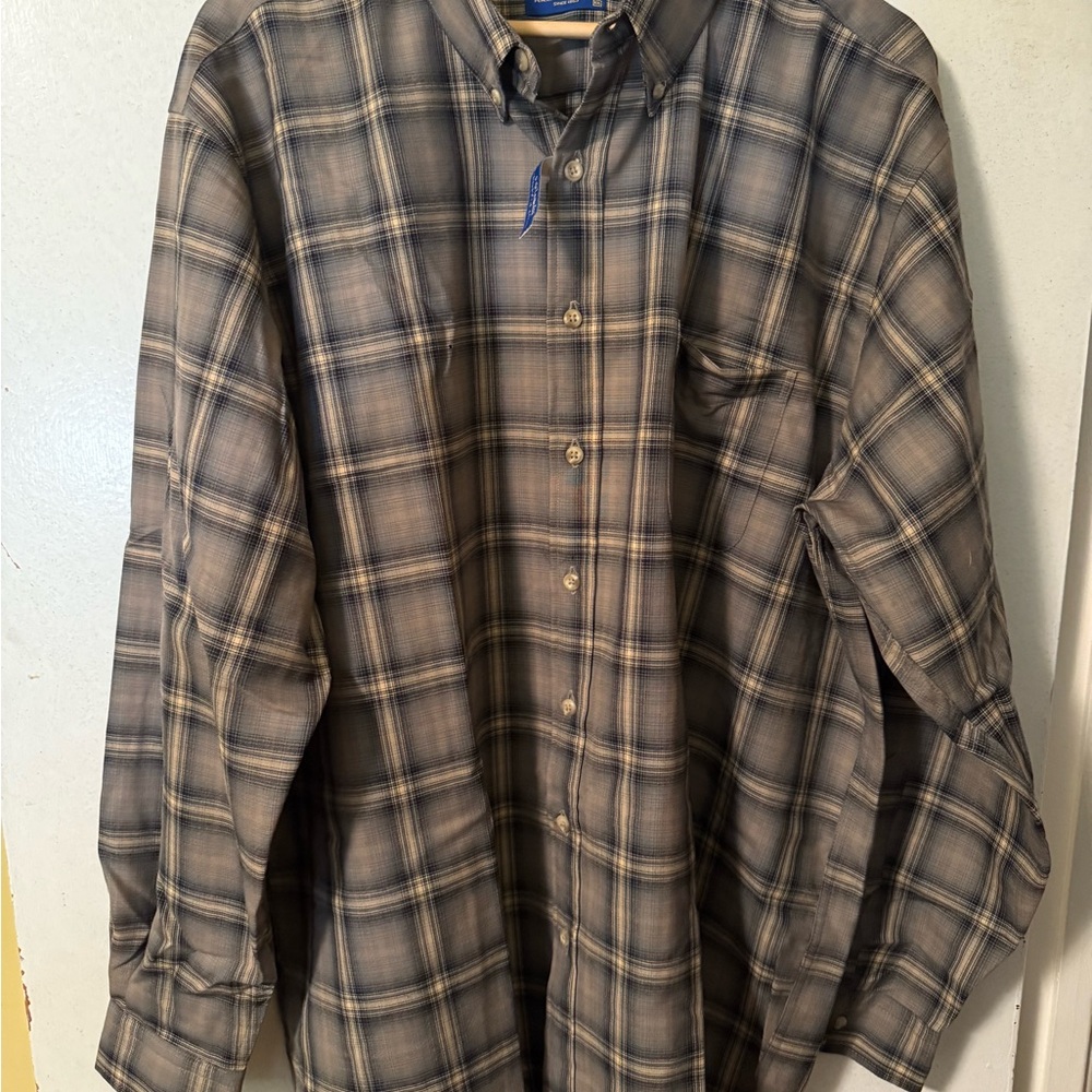 Pendleton Men's Brown Plaid Button Down Shirt